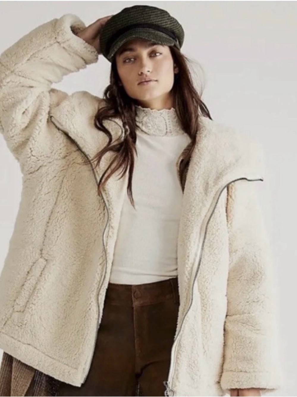 We The Free Raya Cozy Sherpa Coat in cream